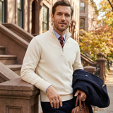 Men's Quarter Zip Sweater with Modern Fit