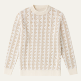 Men's Geometric Pattern Crew Neck Knit Sweater