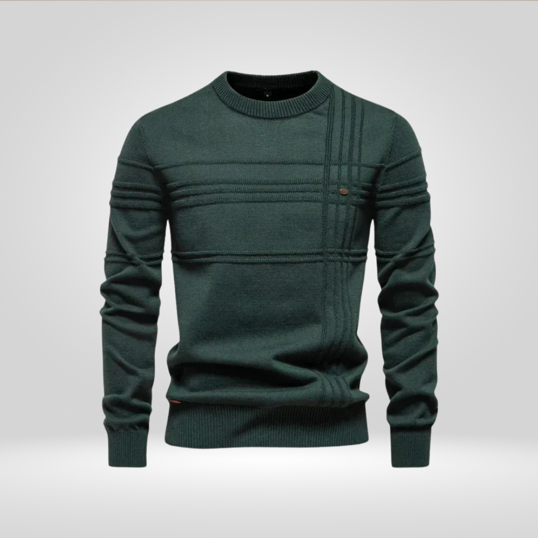 Men's Slim Fit Knitted Cotton Blend Sweater