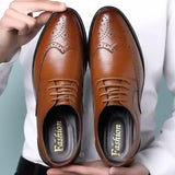Men's Handmade Calfskin Leather Lace-Up Shoes