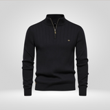 Men's Ribbed Half Zip Knit Sweater