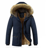 Men's Hooded Faux Fur Lined Winter Parka
