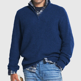 Men's Cashmere Long-Sleeve Zip Sweater, Casual