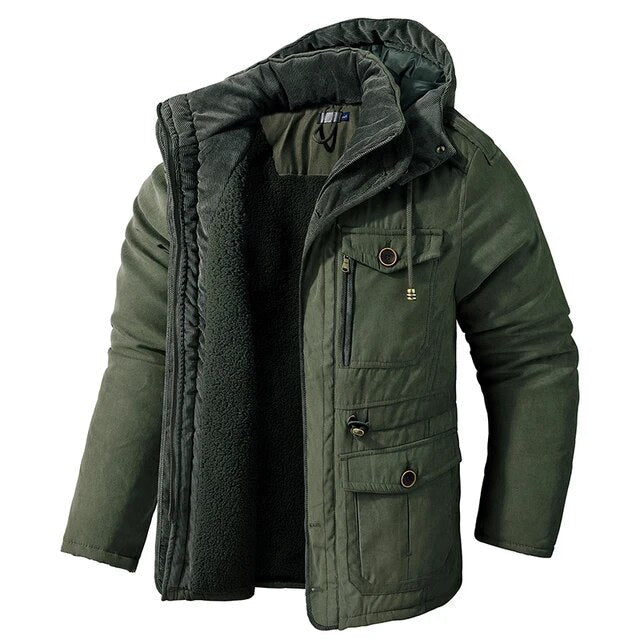 Men's Water-Repellent Fur-Lined Winter Jacket