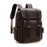 Men's Large-Capacity Multi-Pocket PU Laptop Backpack