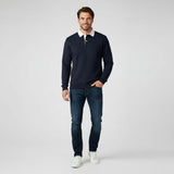 Men's Long Sleeve Knit Polo Sweater