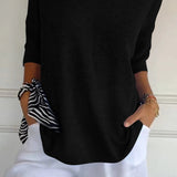 Women's Oversized V-Neck Half-Sleeve Knit Top