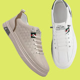 Men's Leather Casual Lace-Up Sneakers