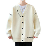 Men's Oversized V-Neck Button Cardigan