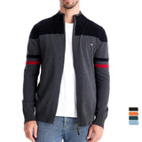 Men's Striped Zip-Up Knit Jacket