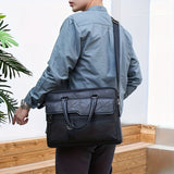 Men's Vintage PU Briefcase Bag with Adjustable Strap