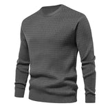 Men's Textured Crew Neck Knit Sweater