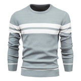 Men's Striped Crew Neck Knit Sweater