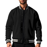 Men's Snap Button Varsity Bomber Jacket