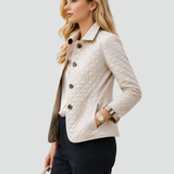 Women's Quilted Point Collar Button-Front Jacket