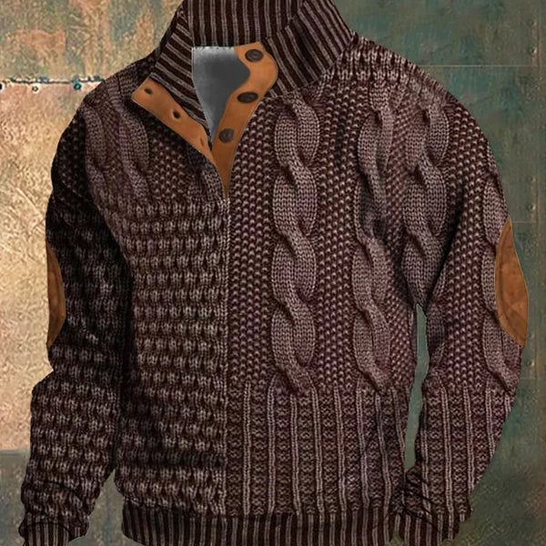 Men's Patterned Knitted Sweater for Autumn/Winter