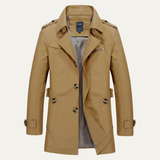 Men's Double-Breasted Waterproof Belted Trench Coat