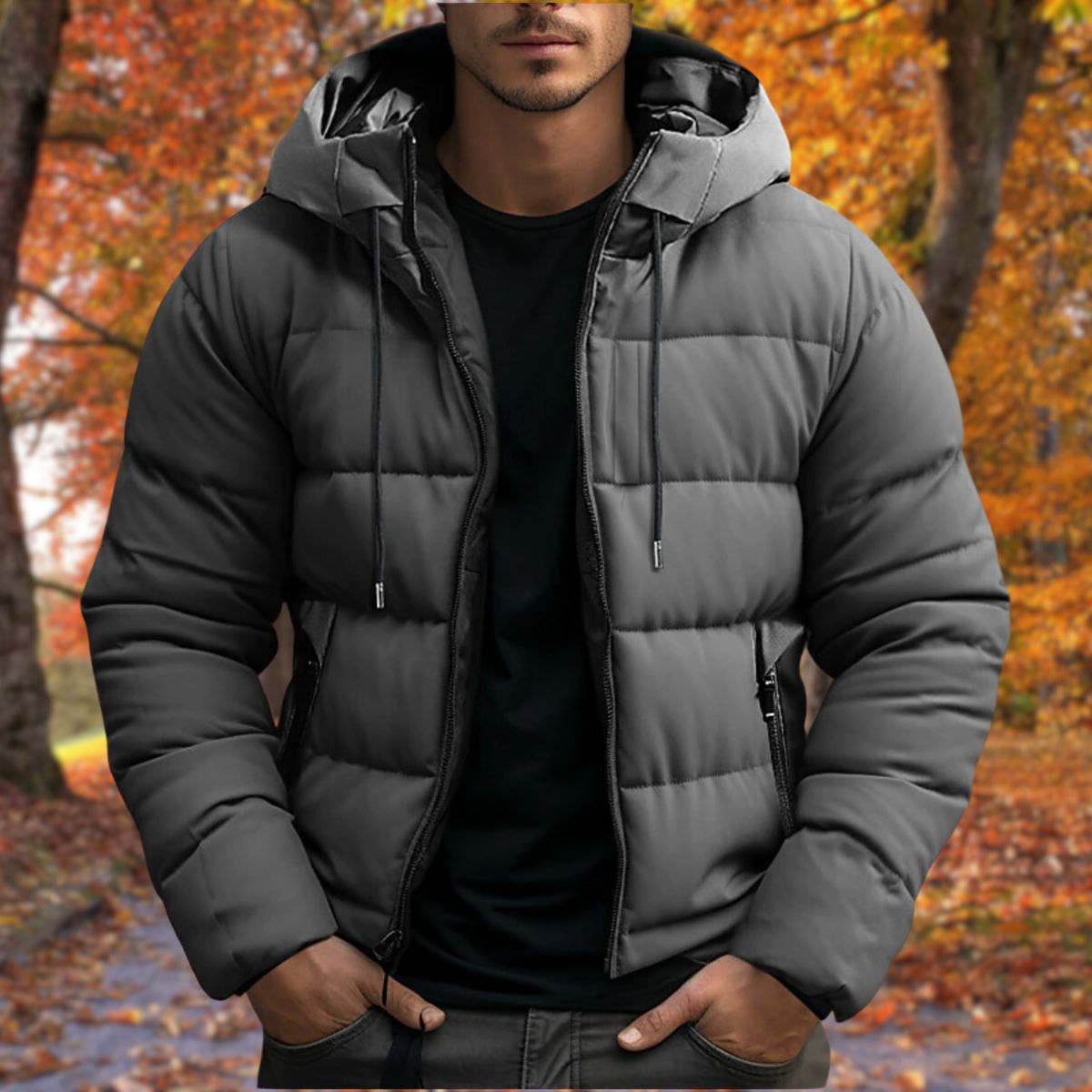 Men's Hooded Quilted Puffer Jacket
