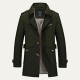 Men's Double-Breasted Waterproof Belted Trench Coat