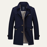 Men's Double-Breasted Waterproof Belted Trench Coat