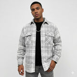 Men's Plaid Button Front Overshirt Jacket