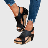 Women's Open-Toe Slip-On Platform Wedge Sandals
