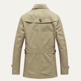 Men's Double-Breasted Waterproof Belted Trench Coat