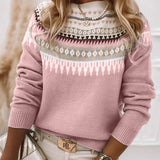 Women's Fair Isle Mock Neck Long Sleeve Sweater