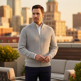 Men's Ribbed Full-Zip Knit Cardigan