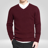 Men's V-Neck Knit Pullover Sweater