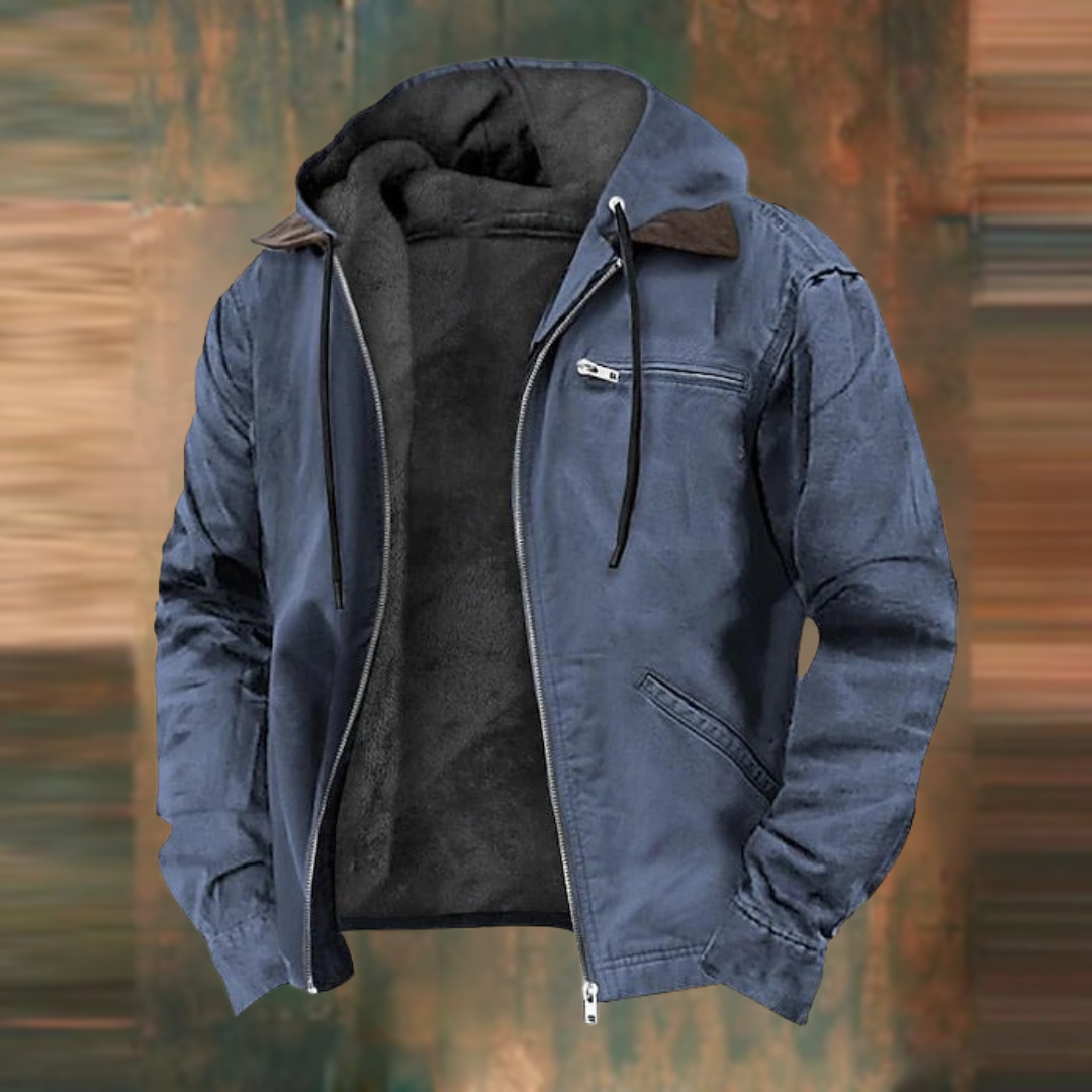 Men's Fleece-Lined Hooded Winter Jacket