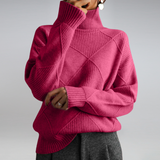 Women's Textured Knit Cashmere Turtleneck Sweater