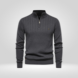 Men's Ribbed Half Zip Knit Sweater