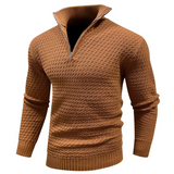 Men's Textured Half Zip Knit Sweater