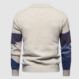 Men's Striped Cable Knit Crew Neck Sweater