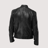 Men's Faux Leather Bomber Jacket