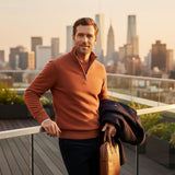 Men's Quarter Zip Sweater with Modern Fit