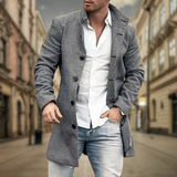 Men's Button Front Long Coat