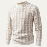 Men's Geometric Pattern Crew Neck Knit Sweater