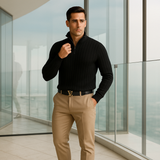 Men's Ribbed Half-Zip Classic Fit Sweater