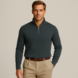 Men's Ribbed Half-Zip Classic Fit Sweater