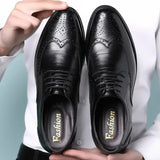 Men's Handmade Calfskin Leather Lace-Up Shoes