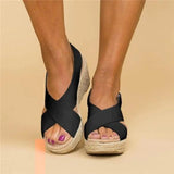Women's Crisscross Espadrille Wedge Platform Sandals