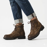 Men's Distressed Leather Lace Up Boots