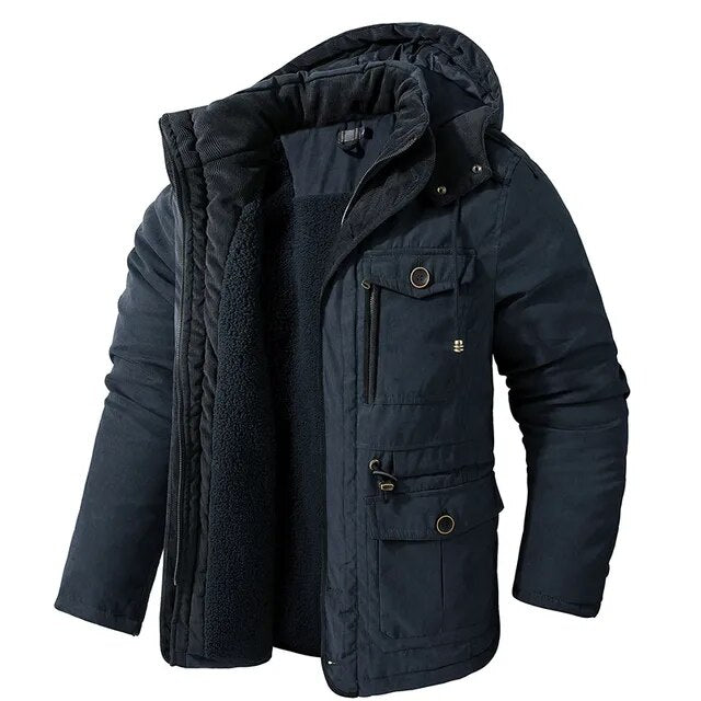 Men's Water-Repellent Fur-Lined Winter Jacket