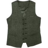 Men's Green Tweed Knitted Vest