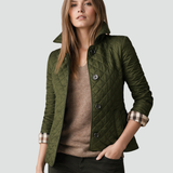 Women's Quilted Point Collar Button-Front Jacket