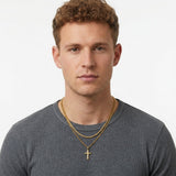 Men's Stainless Steel Cross Pendant Chain Necklace