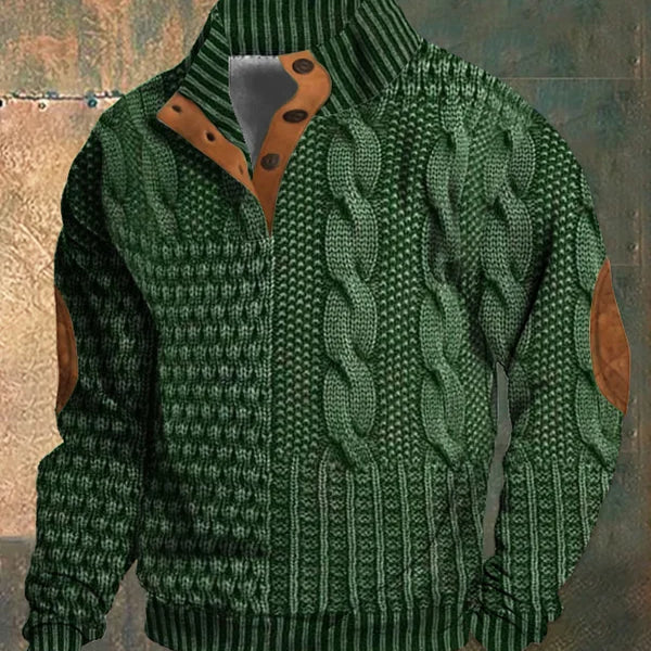 Men's Cable Knit Shawl Collar Cardigan