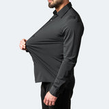 Men's Fitted Long Sleeve Point Collar Shirt